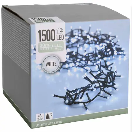 Ljusslinga Micro Cluster 1500led 30 vit - Ljusslingor och ljuslister - 8720573812252 - 0