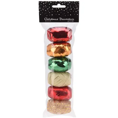 Presentband Christmas 6-pack - Klistermärken, dekorationer och snören - 8721037216678 - 0