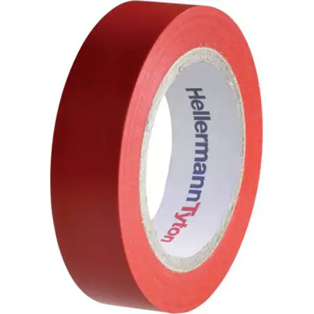 Elektrisk tape rød HellermannTyton 10m - El-tape og vulkantape - 4031026401645 - 0