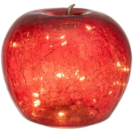Glasblomst med LED-lys rød 15 cm - Ornamenter - 6410416482774 - 0