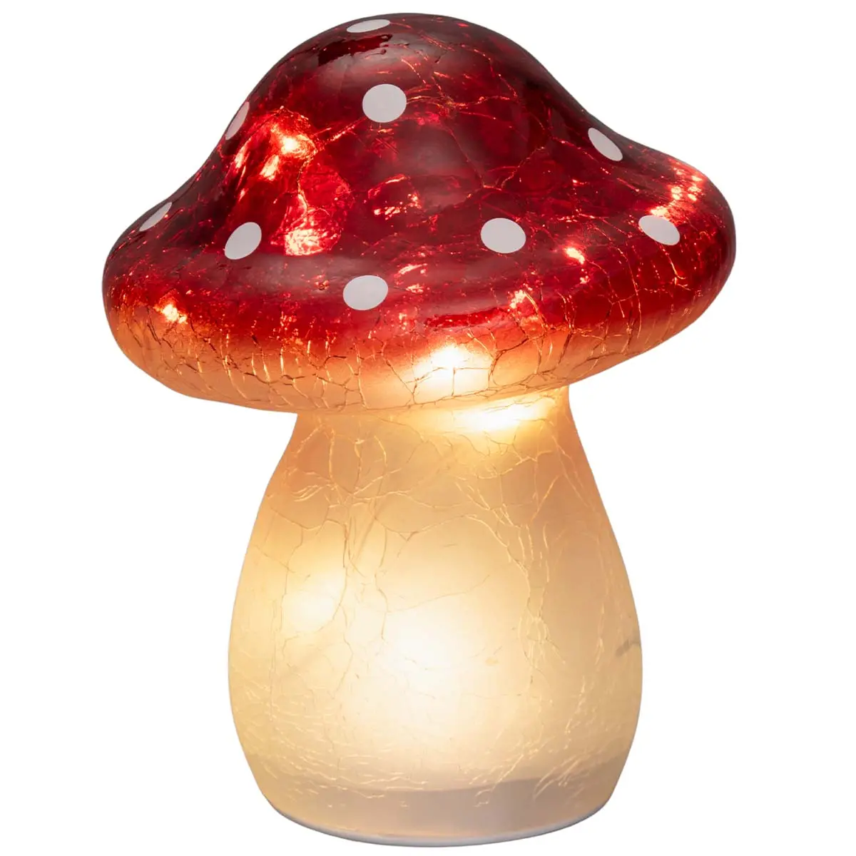 LED-svamp i sprucket glas Finnlumor 15 × 19 cm - Dekorationsföremål - 6410416574080 - 0
