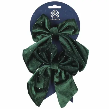 Rosett 14x18 cm 2 st mörkgrön - Julpynt - 6410416576190 - 1
