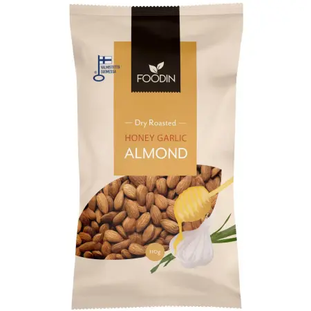 Honung Vitlök Mandel 110 g Foodin - Nötter, frön och pålägg - 6430048239416 - 0