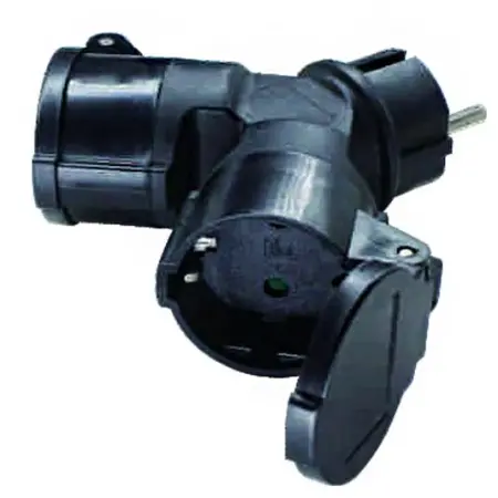 Splitter 2-delad IP44 16A Schuko Y-Branch - Grenproppar och eladaptrar - 6438056312121 - 1