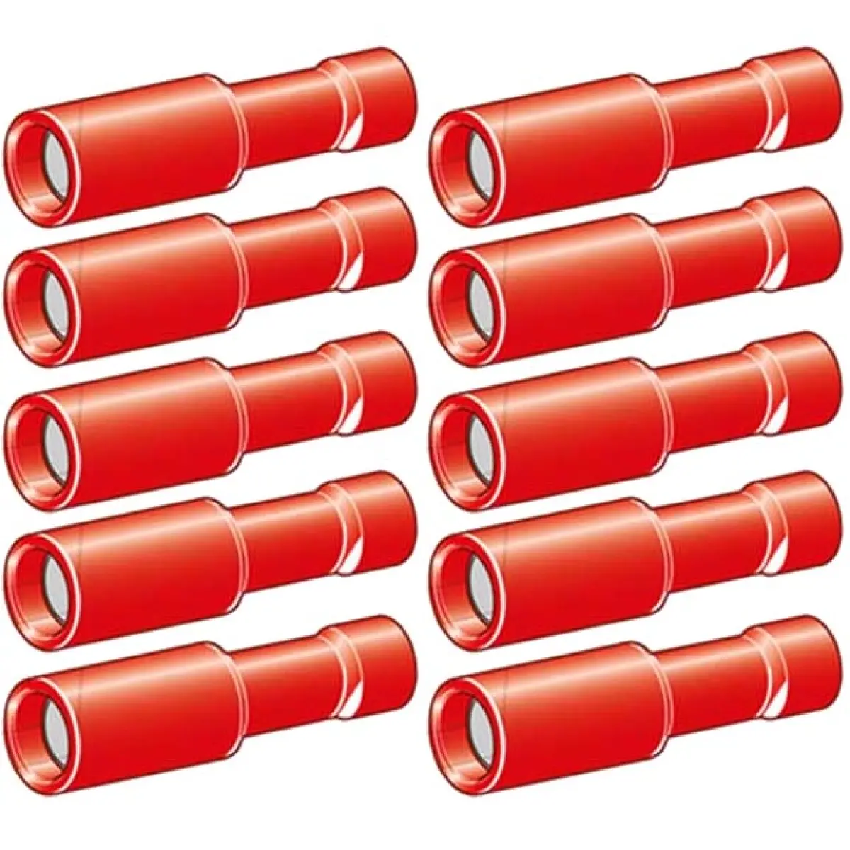 Cirkulär kontakt hona 4mm 10st röd - Abikokontakter - 6438255200106 - 0