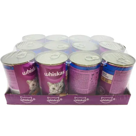 Whiskas Tonfisk i gelé 12 x 400g - Våtfoder för katter - 6438471288612 - 0
