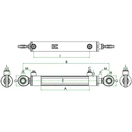 Hydraulikylinder 40/25-150 mm GK-serie - Spejle og universaldele til byggeri ma - 8719493724790 - 1