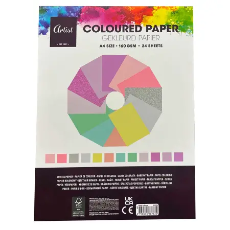 Askartelupapir A4 24 stk - Håndværkspapir og tæpper - 8720573887632 - 0