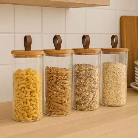 Säilytysburk bambulock 1,5L - Förvaringsburkar och matlådor - 8720573906609 - 1