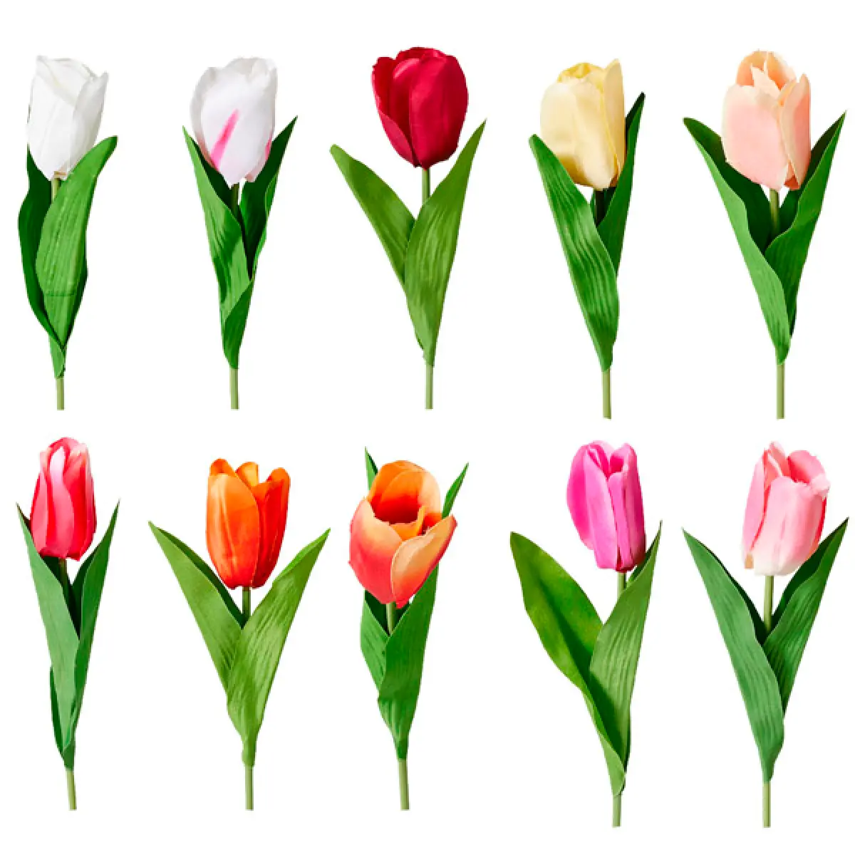 Tulpan 50 cm mjuk känsla blandade färger - Konstväxter och konstblommor - 8721037972321 - 0