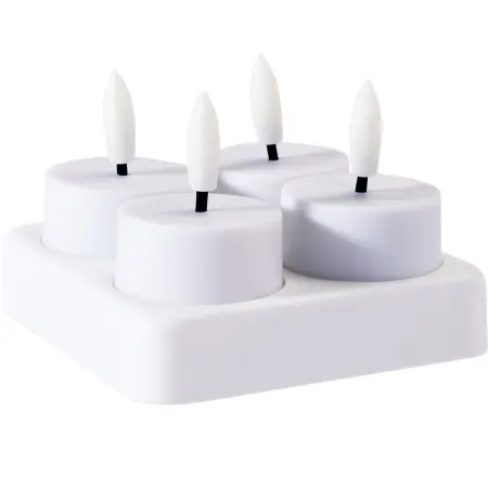 Laddningsbara LED-värmeljus 4-pack - Led-ljus - 8721461153570 - 0
