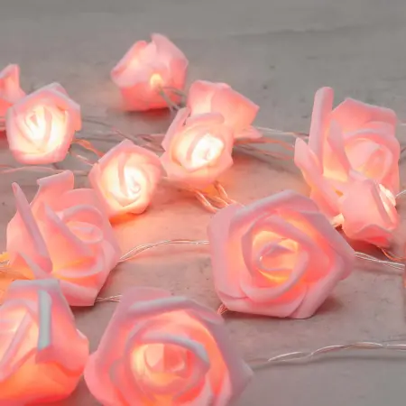 Batteridriven ljusslinga Ros 20 LED rosa - Batteridrivna ljusslingor - 6410416419268 - 0