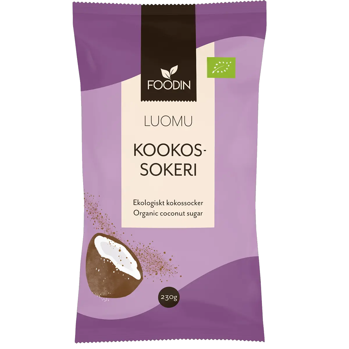 Kokossukker Ø - Luomu 230g Foodin - Krydderier og olier - 6430055215946 - 0