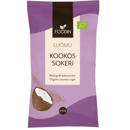 Kokossukker Ø - Luomu 230g Foodin - Krydderier og olier - 6430055215946 - 0