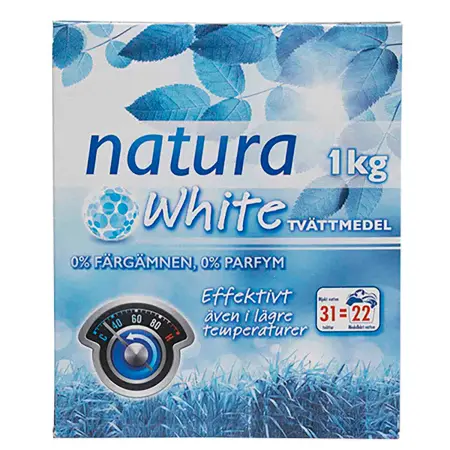 Tvättpulver Natura White 1 kg - Tvättmedel - 7318350010697 - 0