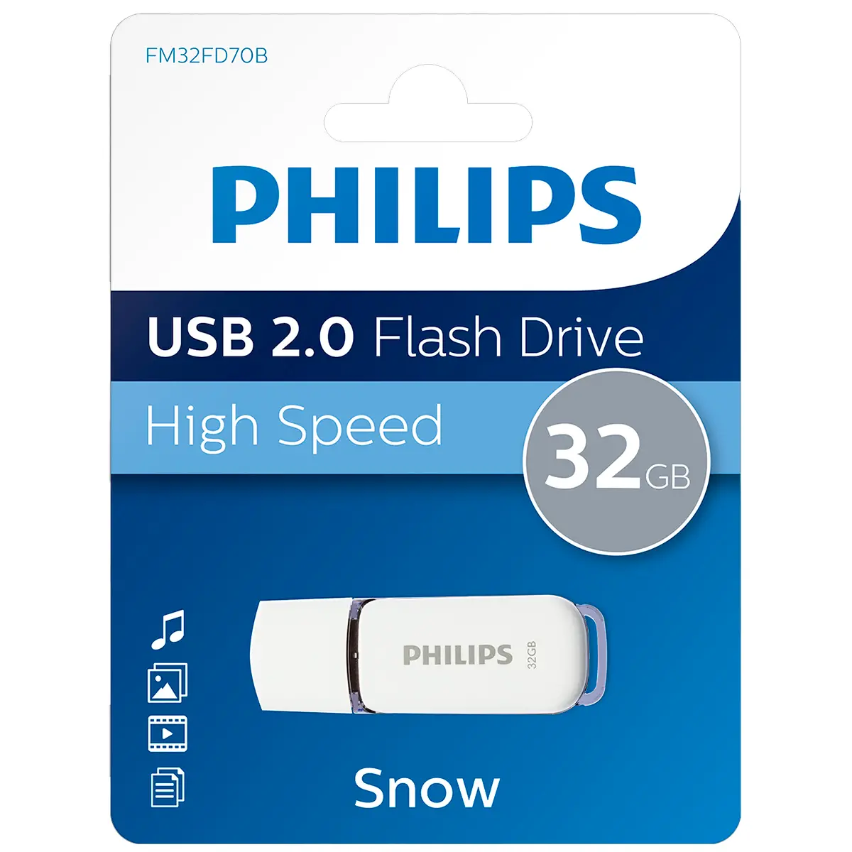 Philips USB-stick 2.0 32GB Hvid - USB-sticks og eksterne harddiske - 8719274667971 - 0