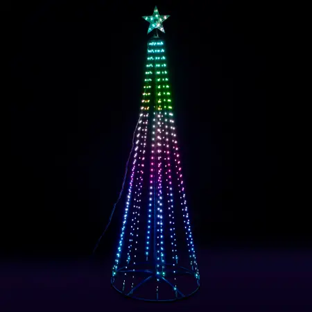 Juletræ Silhouette 210 cm 550 LED RGB - Stearinlys træ - 8721461168000 - 0