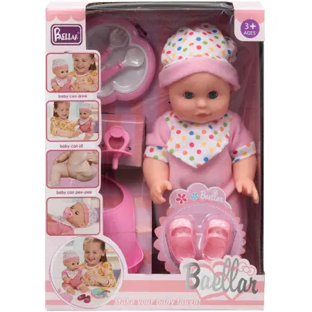 Babydukke med funktioner 30 cm - Dukker, blødt legetøj og legetøjsfigurer - 6410416576459 - 0