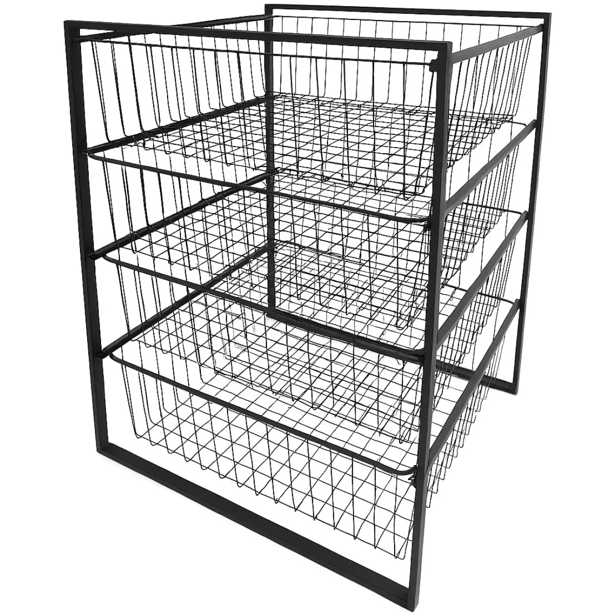 Korgställning 4 korgar Svart 54x45x70cm - Klädskötsel och förvaring - 6438168117317 - 0