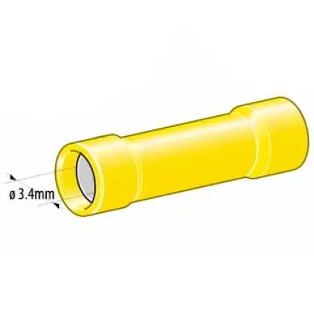 Forlængerstik 3,4mm 10stk gul - Abiko - 6438255200151 - 1