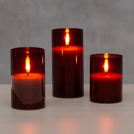 Glasljus Milton röd 3-pack 3D - Led-ljus - 6410416482347 - 1