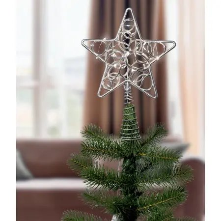 LED julgransstjärna 20x30cm silver - Dekorationsbelysning - 6435200306821 - 1