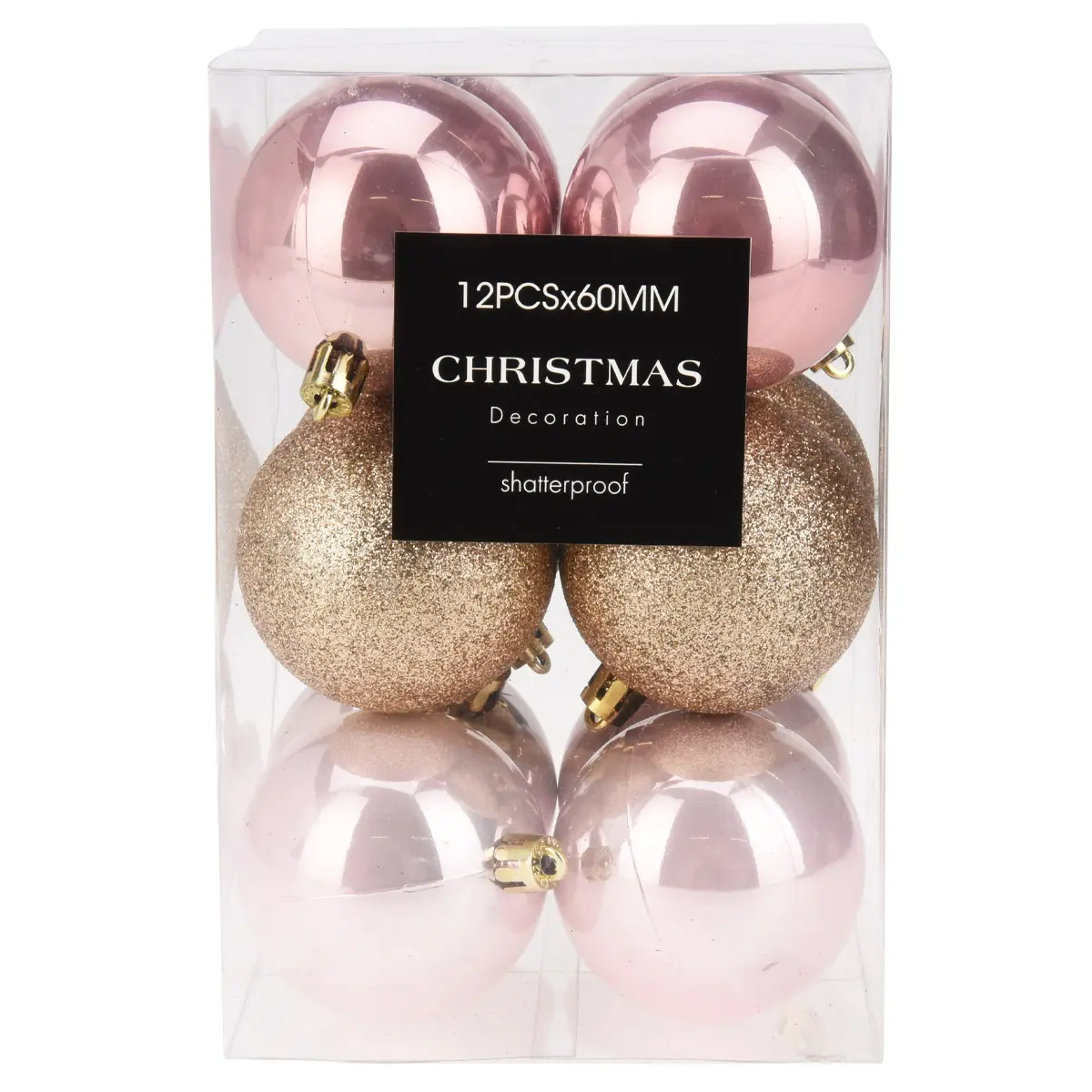 Grankula 6cm 12st rosa - Julgransdekorationer - 8721037098281 - 0