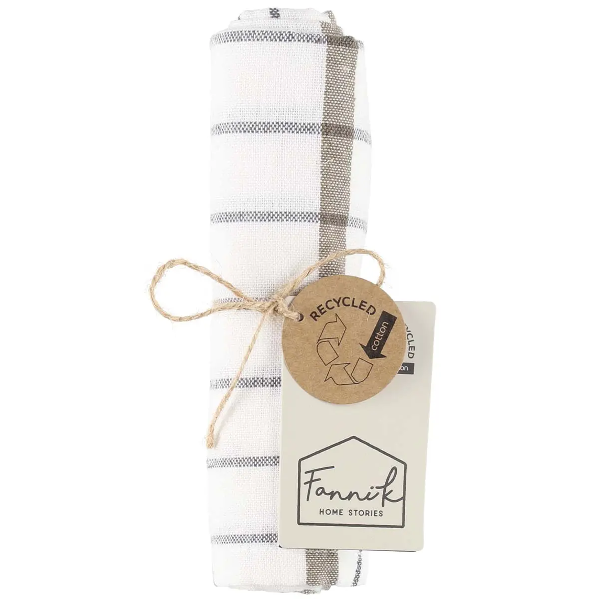Køkkenhåndklæde 45x65 cm beige ternet - Køkken tekstiler - 6410416501949 - 0