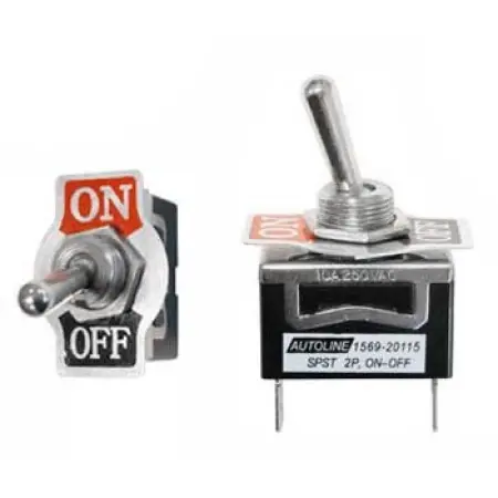 Vippekontakt 12V ON-OFF 2-pols metal - Krympeslange og universaltilbehør - 6438255201158 - 0