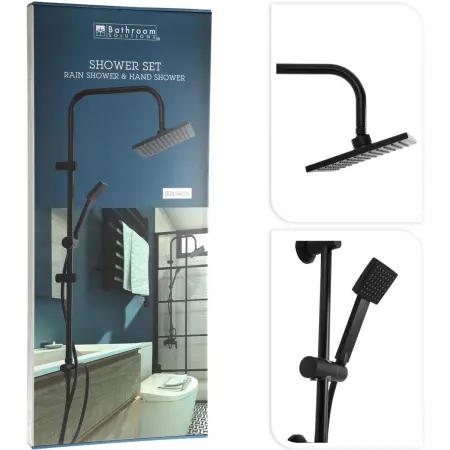 Duschset Mattsvart - Badrumstillbehör - 8720573287739 - 1