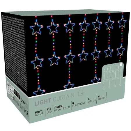 Ljusslinga 400 microLED 200 cm stjärna/snöflinga - Ljusgardiner och istappsslingor - 8721037582643 - 0