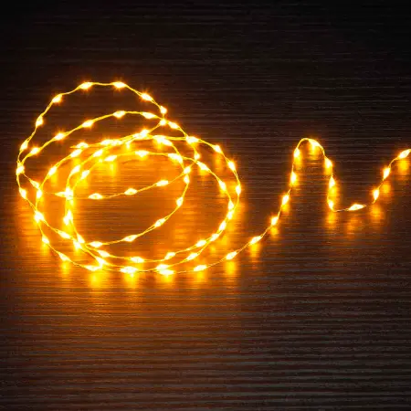 Batteridrivet ljusset 100 mikro-LED bärnsten - Batteridrivna ljusslingor - 6410416421452 - 1