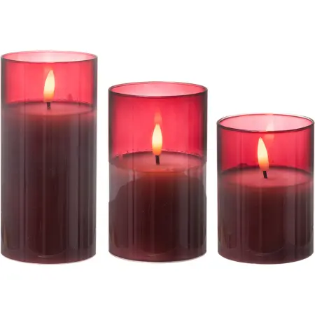 Glasljus Milton röd 3-pack 3D - Led-ljus - 6410416482347 - 0