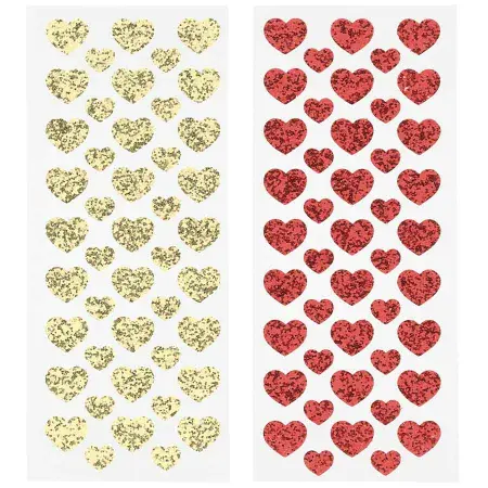 Glitter hjerte klistermærke assorteret - Emballage - 6410416590721 - 0