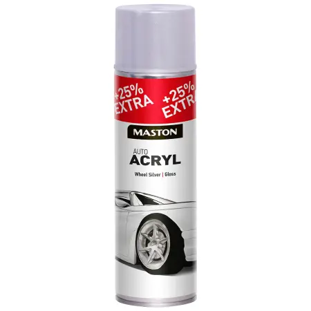 Maston Auto Acryl fælg sølv 500ml - Maling og spraymaling - 6412490025083 - 0