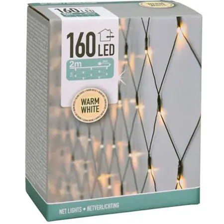 Lyskæde 160 LED 2x1m - Lysgardiner og istaplyskæder - 8719202259209 - 0