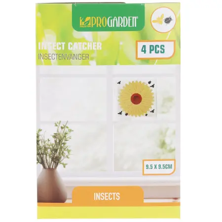 Fluepapir Blomst 9,5x9,5cm 4 stk - Fluesmækkere og fluepapir - 8721037299169 - 0