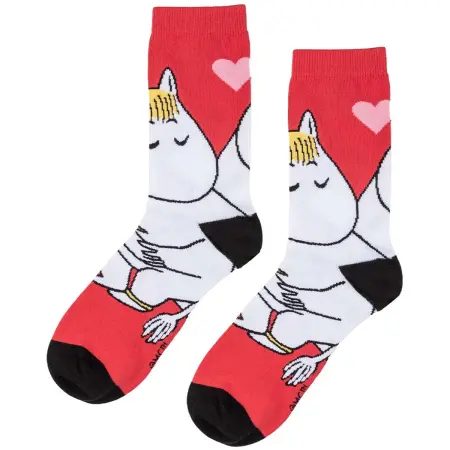 Mumin strumpor Mumintrollet & Snorkfröken röda 42-46 - Strumpor och bälten - 6416844154825 - 1