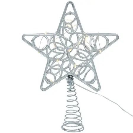 LED julgransstjärna 20x30cm silver - Dekorationsbelysning - 6435200306821 - 0
