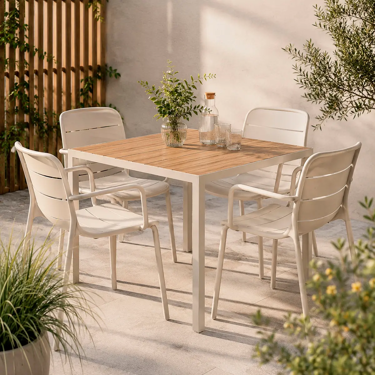 Utemöbel Sandy Envy kvadrat 4+1 - Trädgårdsmöbler - 6438471352399 - 0