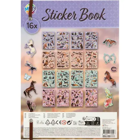 Klistermärkesbok Hästar A4 med över 900 stickers - Klistermärken, dekorationer och snören - 8715427170596 - 1