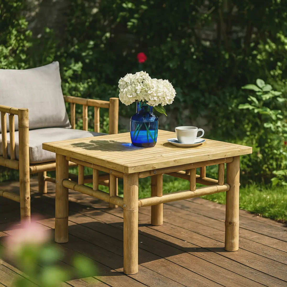 Puutarbord Bali bambu 57x57x38cm - Trädgårdsmöbler - 8720573865807 - 0
