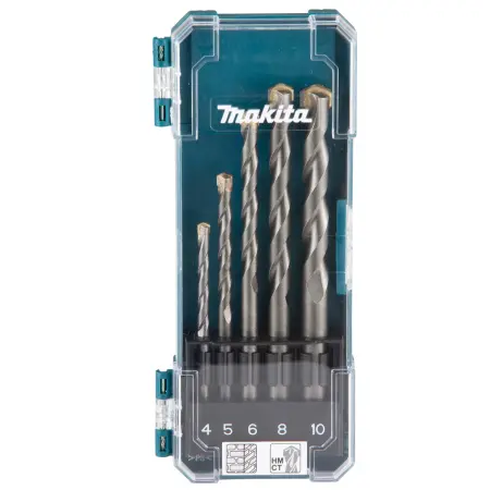 Makita D-72877 Betonbor-sæt 5 dele 4–10 mm - Betonbor og glasbor - 088381577380 - 0