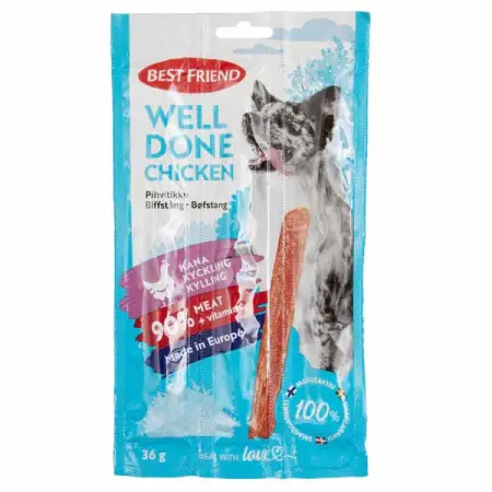 Kyllingepinde 3 stk 36 g Best Friend - Hundetyggeknogler, tyggepinde og tyggeruller - 5700551172717 - 0