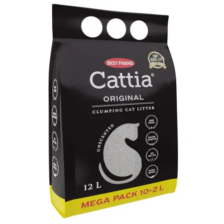 Klumpbildande kattsand Cattia 12 l - Katthygien och hälsovård - 5700551260810 - 0