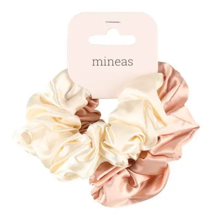 Hårdonut satin 2 st, kräm och beige - Hårsnoddar och smycken - 6410416342269 - 0