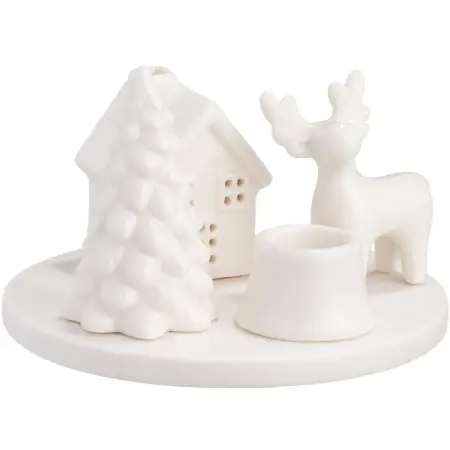 Lysestage Gran og Hus 8 cm - Lysestager og fyrfadsstager - 6410416503172 - 1