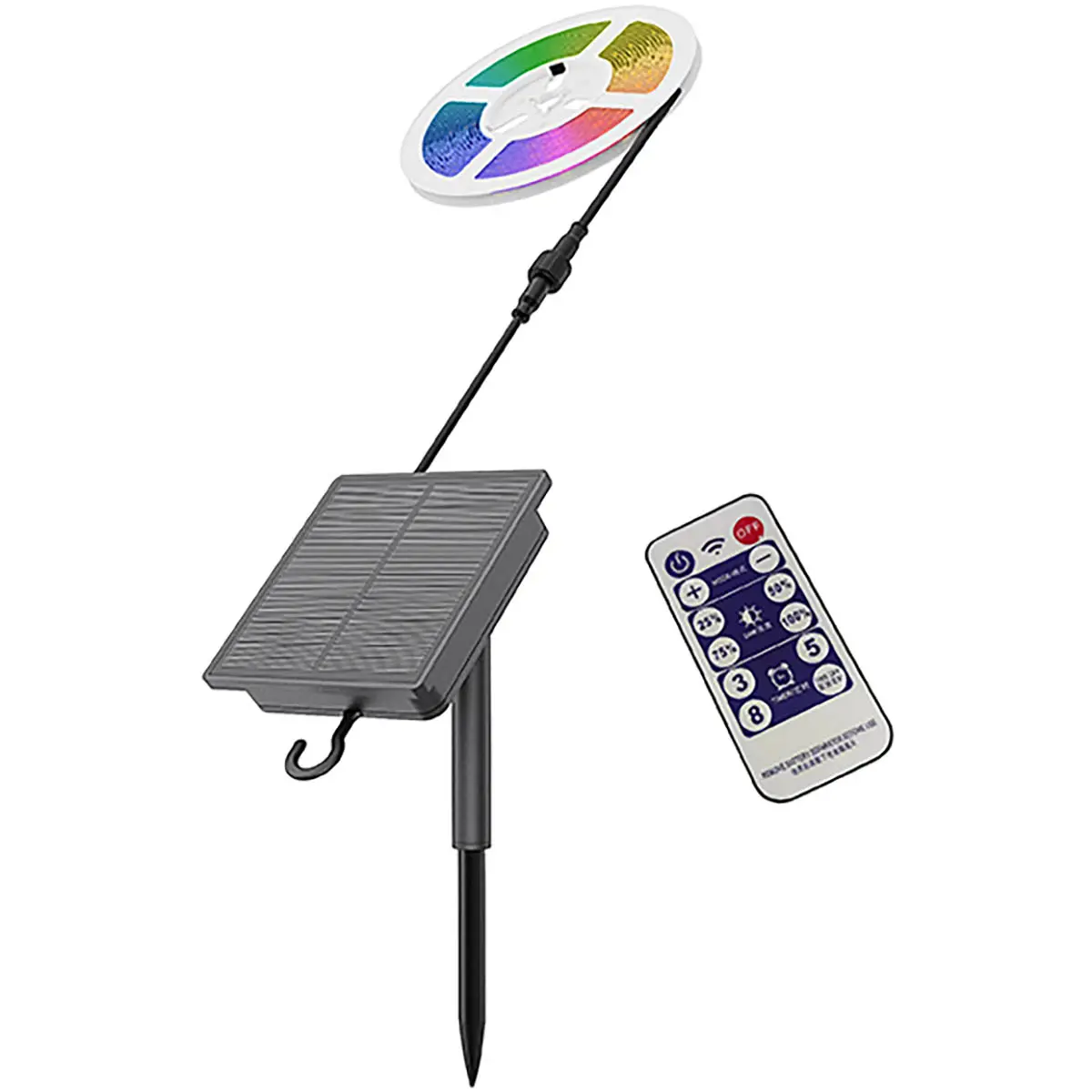 Solcellsdriven LED-list 2 m RGB+W 4000 K - Solcellslampor - 6418536037423 - 0