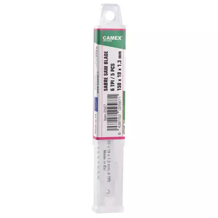 Puukkosahanterä 150x19x1,3mm 6 TPI BiCo 5kpl - Sticksågblad - 6438152025871 - 1