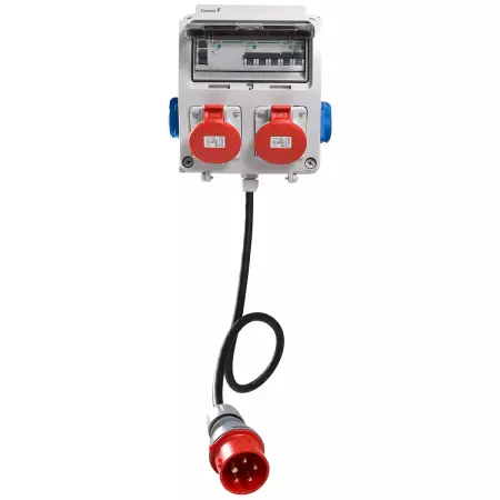 Arbejdspladscenter 2x 400V 16A + 2x Schuko - Elektrisk central tilbehør og sikringer - 6438152858882 - 0